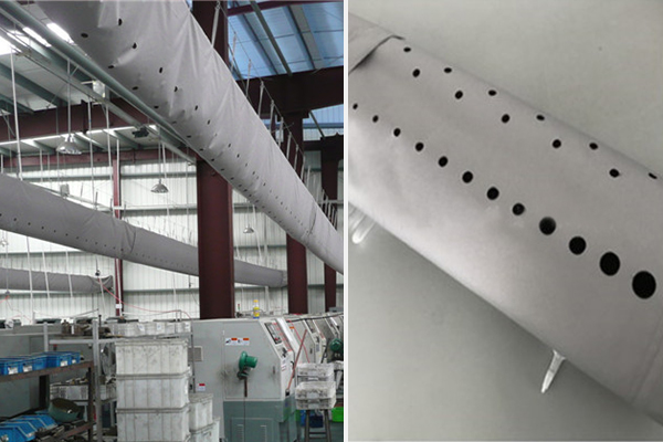 纖維織物布袋風(fēng)管，通風(fēng)管，索斯風(fēng)管，激光沖孔切割工藝