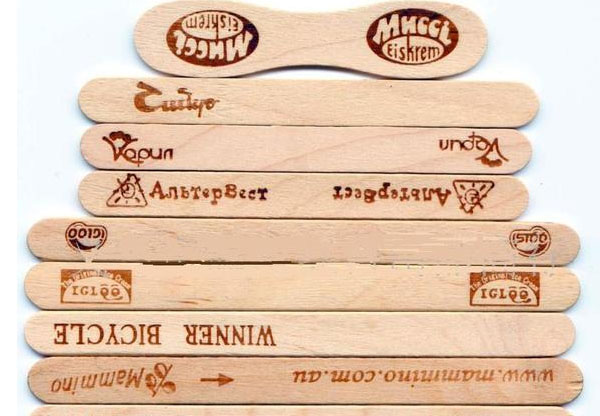 冷飲雪糕木棒雕刻打字，激光打標(biāo)機(jī)輕松完成